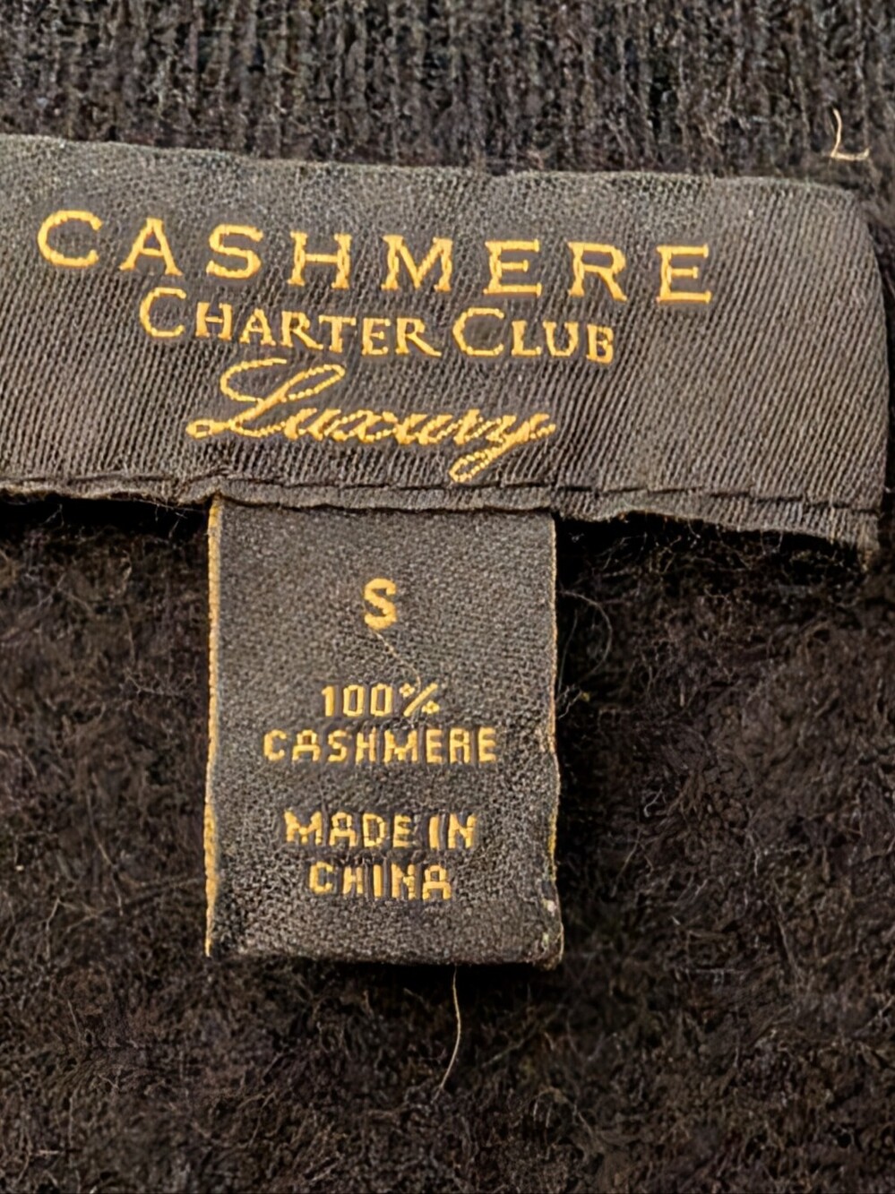 Charter Club Luxury 100% Cashmere V-Neck Sweater solid Black soft cozy small - Picture 3 of 6